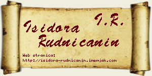 Isidora Rudničanin vizit kartica